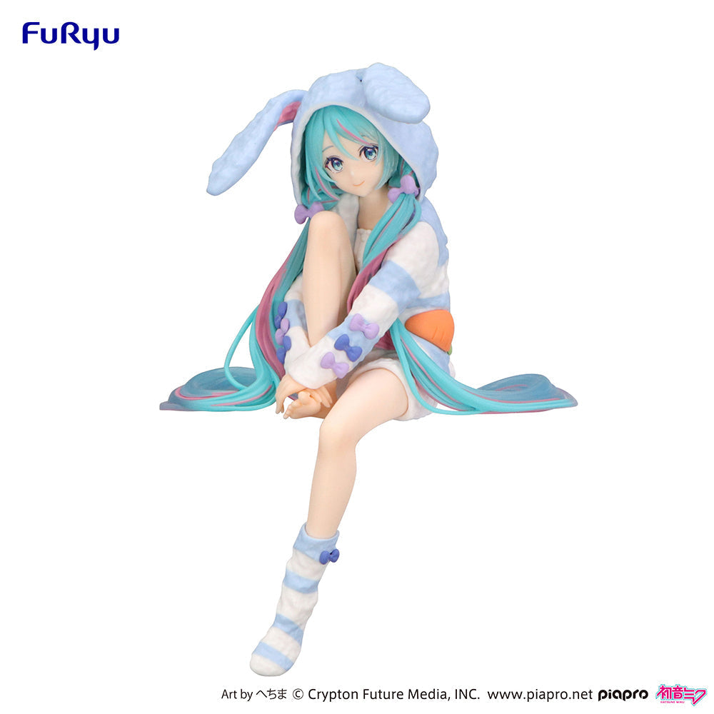Hatsune Miku - Noodle Stopper Prize Figure - Rabbit Ear Hood Pajama Blue Color ver.