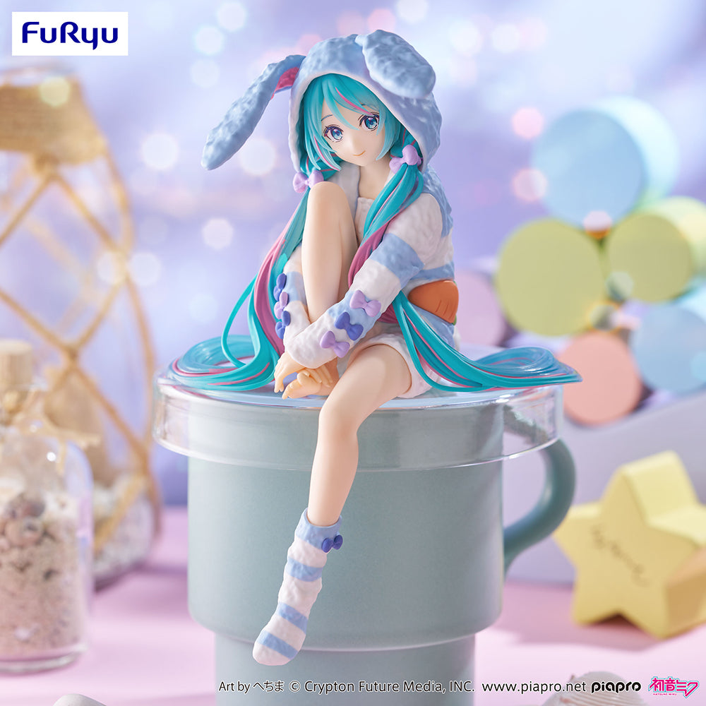 Hatsune Miku - Noodle Stopper Prize Figure - Rabbit Ear Hood Pajama Blue Color ver.