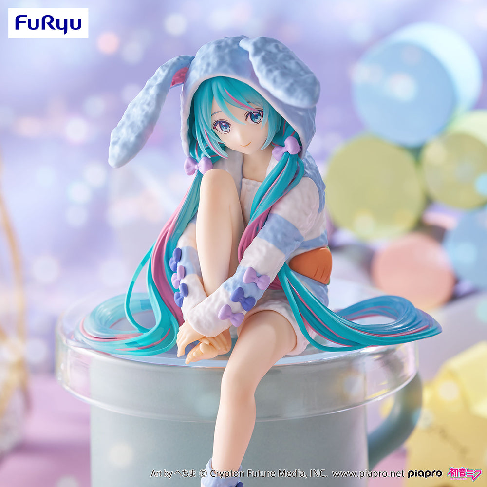 Hatsune Miku - Noodle Stopper Prize Figure - Rabbit Ear Hood Pajama Blue Color ver.